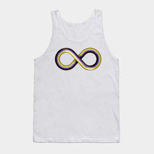 Large Infinity Symbol Striped with Non-Binary Pride Flag Tank Top